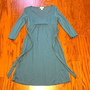 Ann Taylor Loft Soft Teal Mid-Sleeve Dress Sz.6P